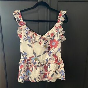 Floral Ruffle Sleeveless Top